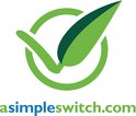 Logo van aSimpleSwitch.com met een groene cirkel en een groen blad/vinkje.
