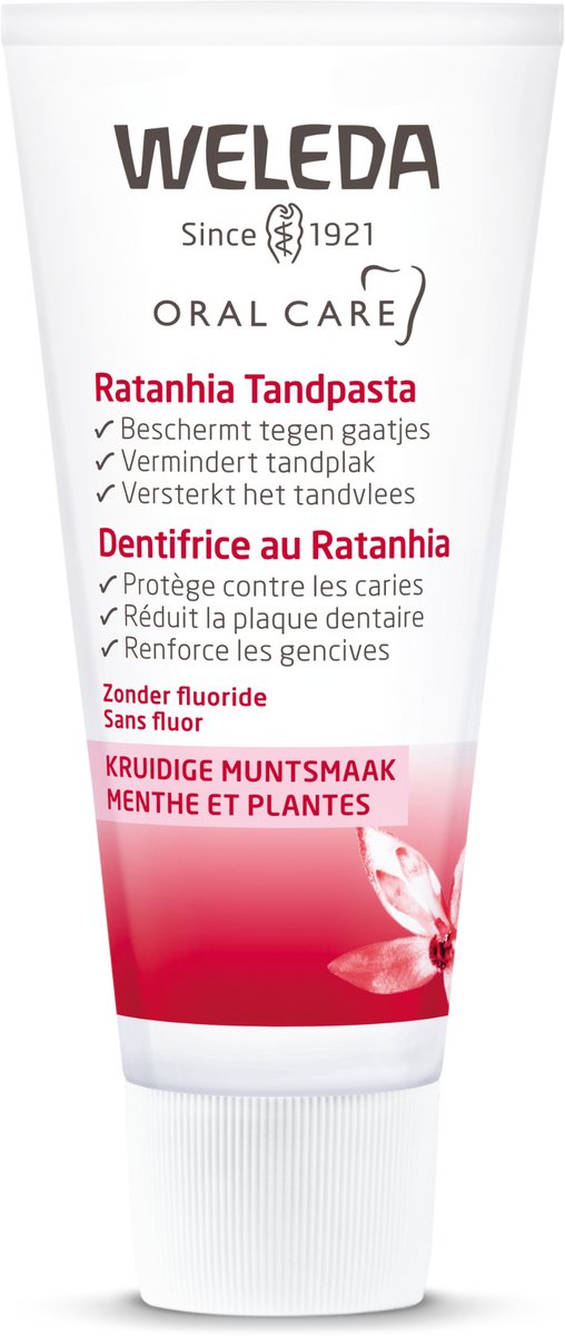 Bol.com WELEDA Ratanhia Tandpasta - Natuurlijke Versteviging Van Het Tandvlees - Reinigt Gebid Mild Maar Grondig - Verwijdert Ta... aanbieding