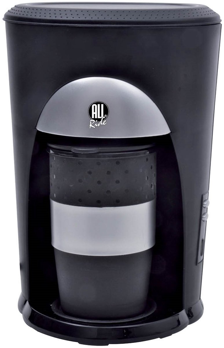 All Ride Koffiezetapparaat 12Volt Auto en Vrachtwagen - Koffiepadmachine voor Koffiepads - Koffiezet Apparaat met Koffiebeker - Auto Accessoiries voor Onderweg - Zwart