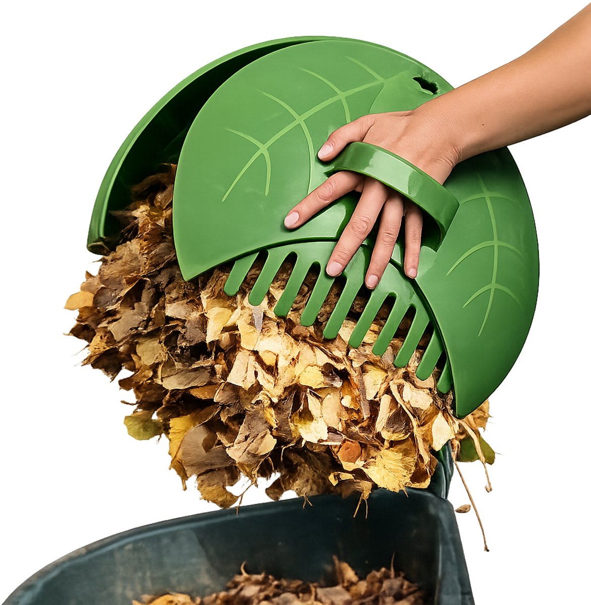 Kinzo Bladgrijper Set – 2-delige Bladschep en Afvalgrijper voor het opruimen van Bladeren – kunststof Bladhark voor in de Tuin – met ergonomisch handvat Ø36 cm