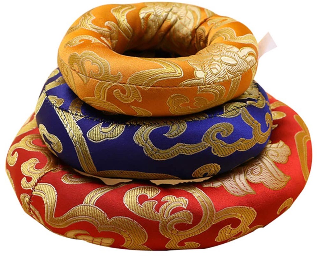 Dailygoods - Tibetaanse Klankschaalset met 3 Schalen en Kussen
