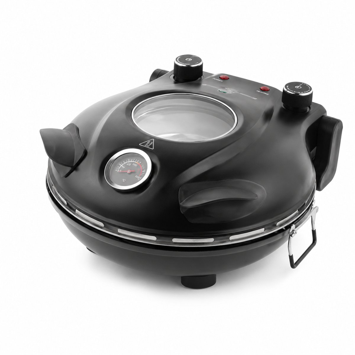 Velmio Pizzamaker - Pizzaoven - Elektrische Pizzamaker - 420℃ - 1200 Watt - 32cm - Vlambestendige Steenplaat - Zwart