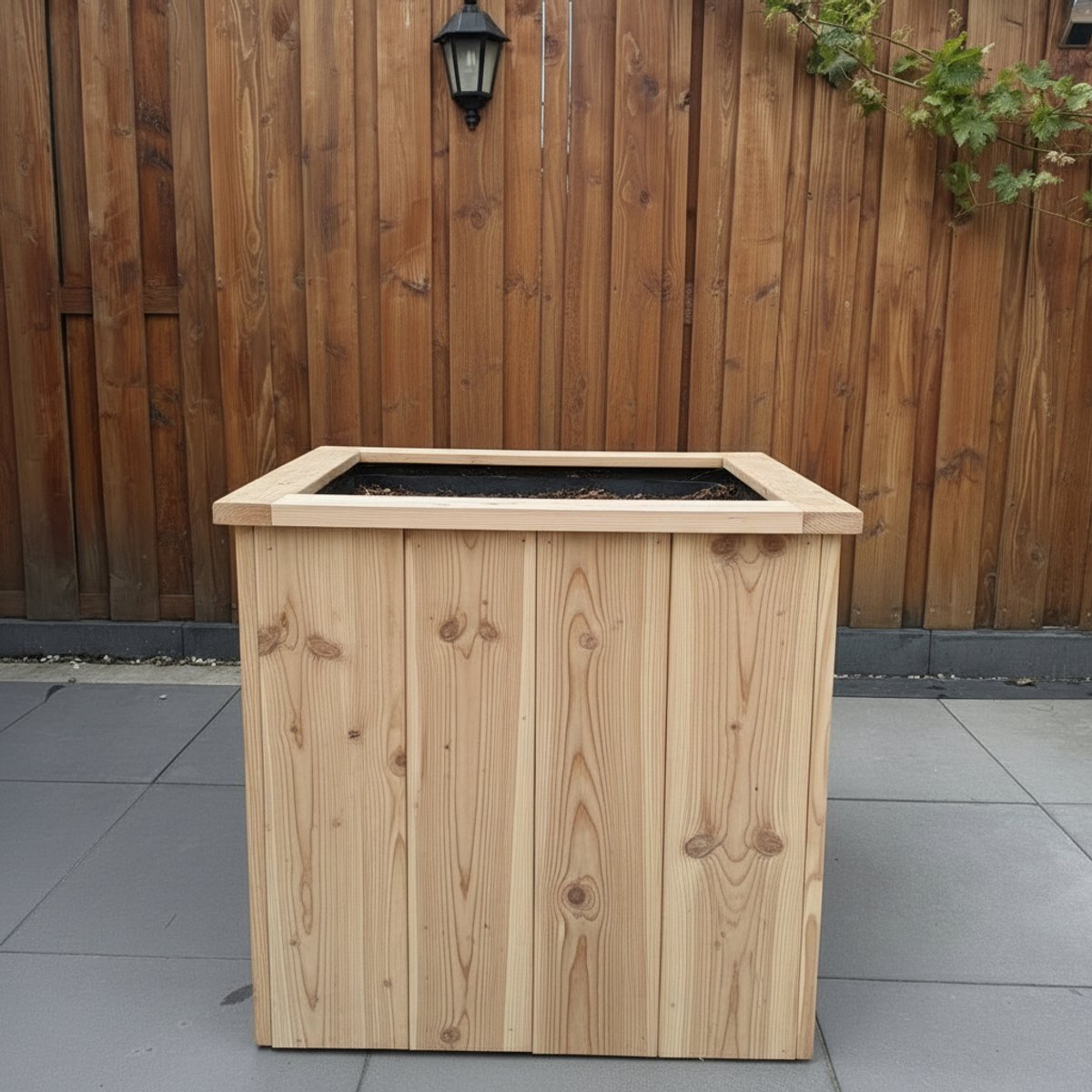 Handgemaakte Grote Houten Plantenbak 75x75x80 - Steigerhout 