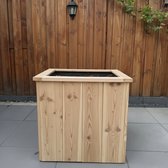 Grande Bac à Plantes en Bois Steigerhout avec géotextile - Brun naturel - Handgemaakt - 75x75x80 cm bac à plantes carré pour jardin - Terrasse - Balcon - extérieur