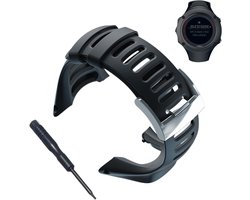 Vervangende Zachte Rubber Horlogeband met Gratis Gereedschap voor Suunto Ambit 3 Peak en Ambit 2/1 - Zwart, Duurzaam, Comfortabel