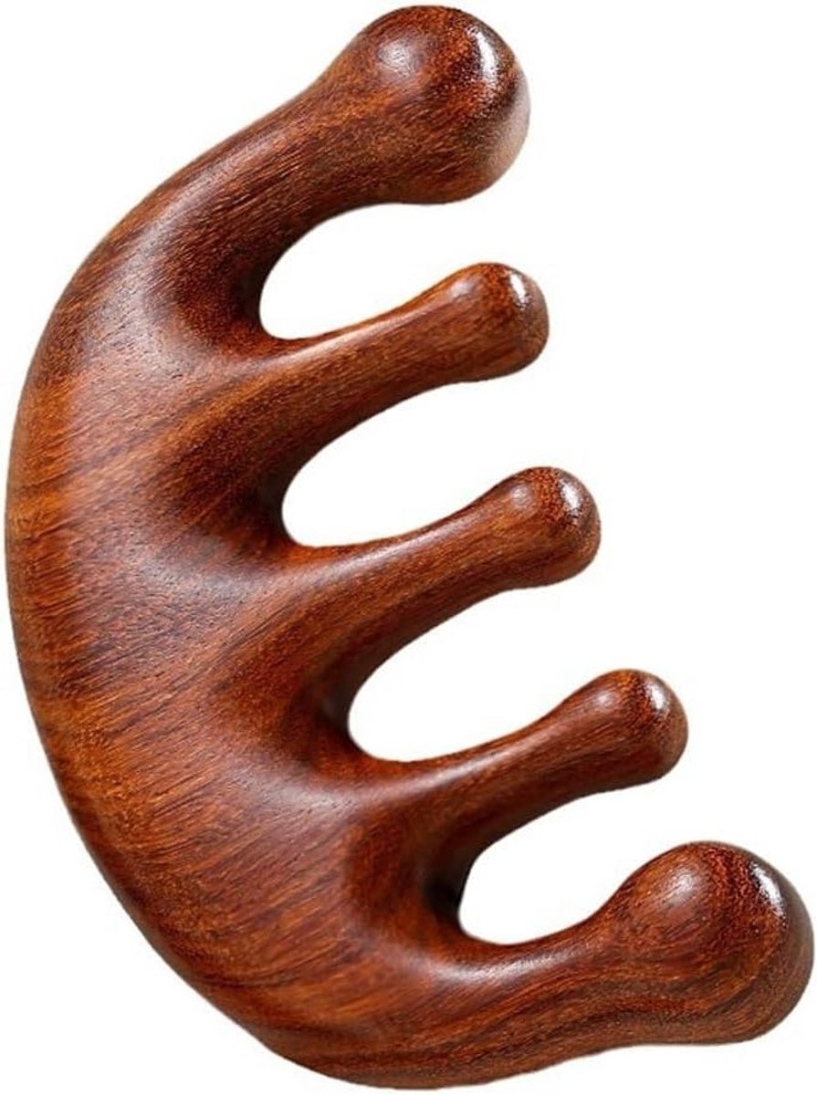 Hoofdhuidmassage Apparatuur - Houten Massagekam met Brede Tanden voor Ontspanning