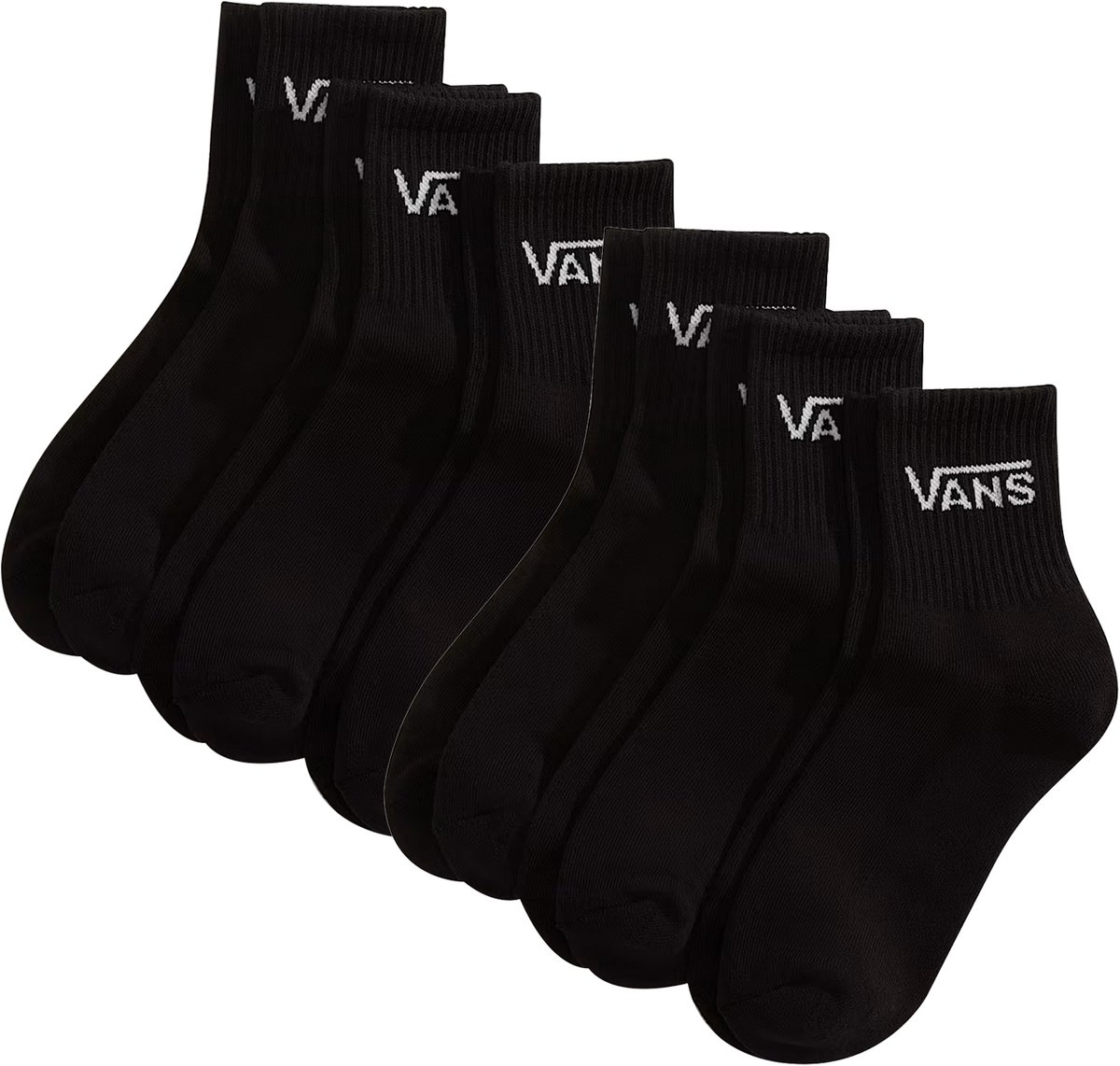 6 paar Vans Half Crew sneakersokken sportsokken VN000QCC Zwart