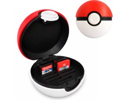 Nintendo Switch Game Card Houder Pokeball – Opbergdoos Voor 12 Games – Game Cartridge Case – Gaming Accessoire Voor Nintendo Switch & Switch OLED – Compact Opbergsysteem Met Kliksluiting – Cadeau Voor Gamers – Rood Wit Zwart