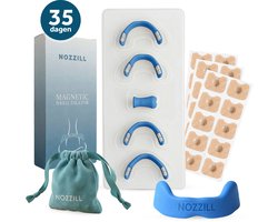 Nozzill® Magnetische Neusstrips - 35 dagen - Anti Snurk Pleisters - 4 Maten S/M/L/XL - Neusspreider - Neuspleisters - Snurken - Beter Slapen - Slaapproblemen - Anti Snurk -Blauw