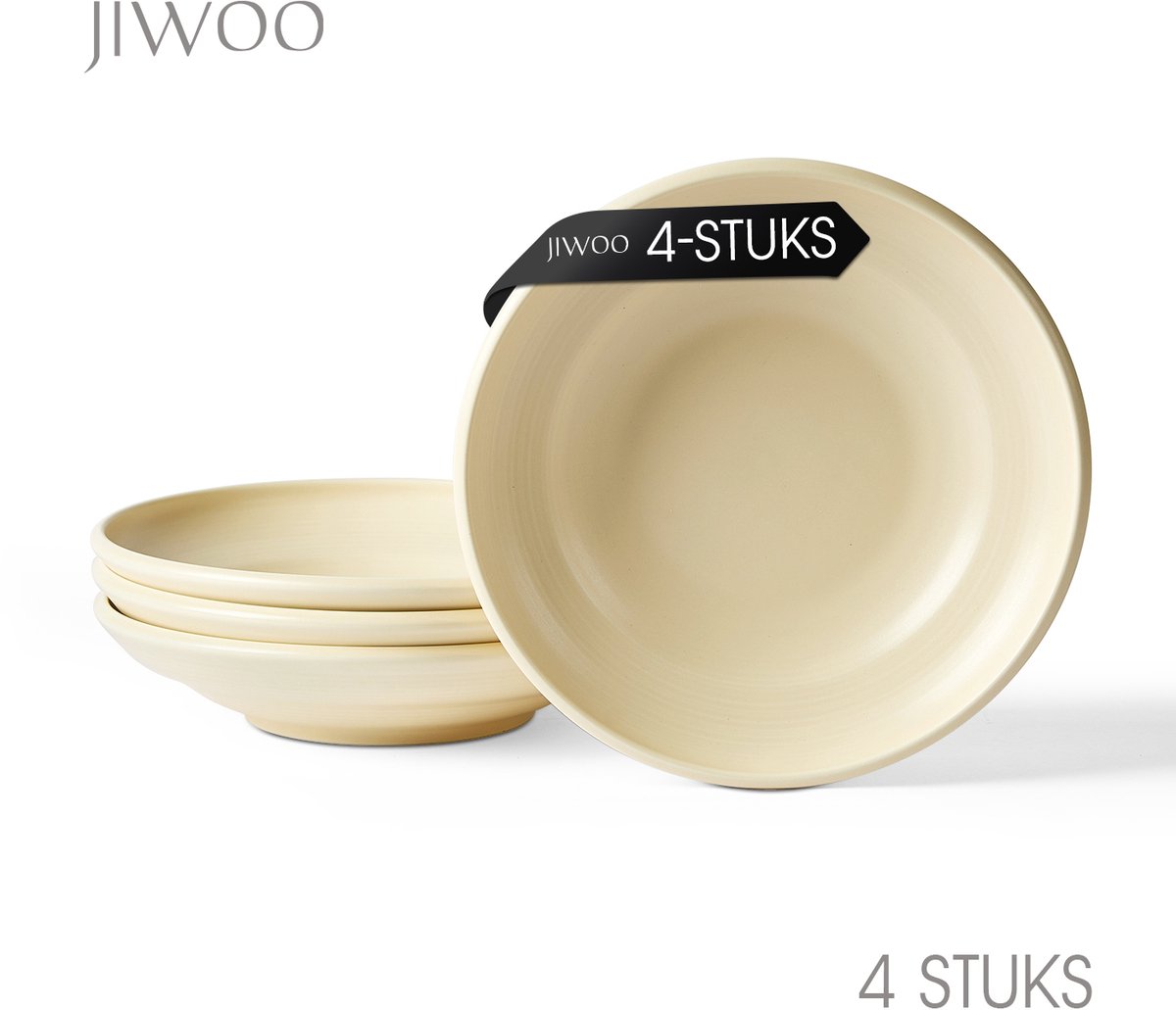 Pastabord set van 4 (Ø22 cm / 8,5inch), Diepe borden, Soepborden, Serviesset 4 persoons, Geschikt voor Restaurants, Horeca, Feest, Familiefeesten, Banketten en Picknicks, Magnetron-vaatwasserbestendig, Keramiek