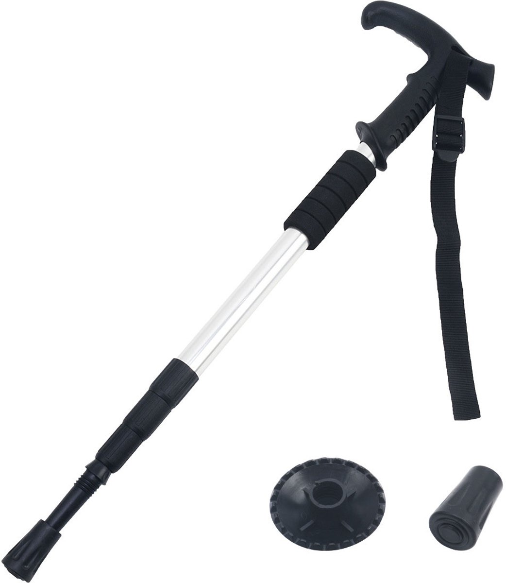 VHV - Wandelstokken - Wandelstokken verstelbaar - Telescopische aluminium wandelstokken - Geschikt voor buitenactiviteiten - Bergwandelen en andere sporten - Zilver