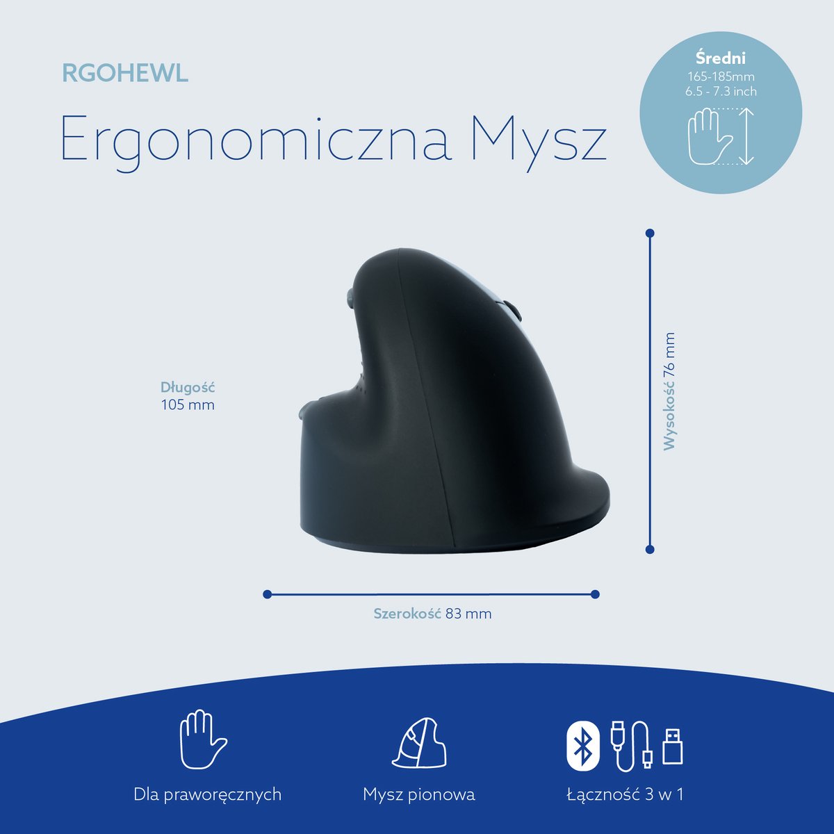 R-Go Numpad - Ergonomisch numeriek toetsenbord - Break software - Bluetooth - Wit thumbnail 3