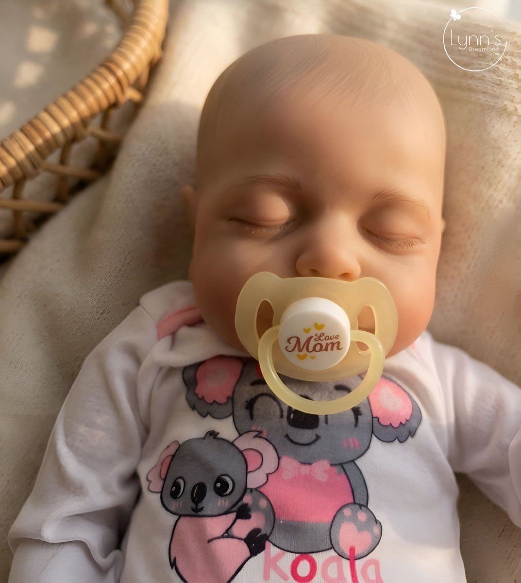 Reborn Baby Pop 'Mae' - 50 cm - Slapend meisje - Soft Vinyl - Met outfit en accessoires - In geschenkdoos — afbeelding 14