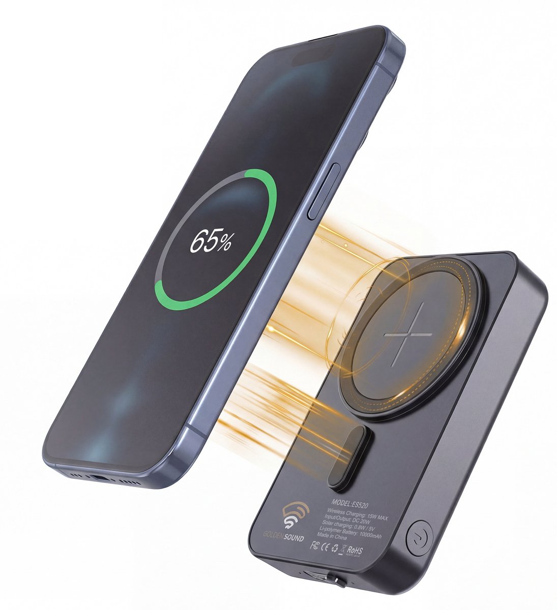 Golden Sound Magnetische powerbank met zonnepaneel