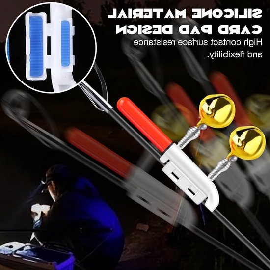 Vijf stuks LED dobbers met bijtalarm en oplaadbare batterij voor nachtvissen, waterdicht en multifunctioneel — afbeelding 4