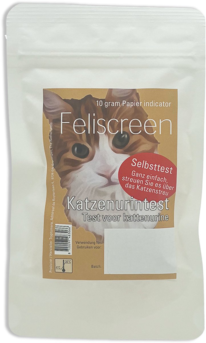 Feliscreen - Test voor kattenurine - Zelftest voor katten - Kattenbak - Blaasproblemen - Urineproblemen - Struvite