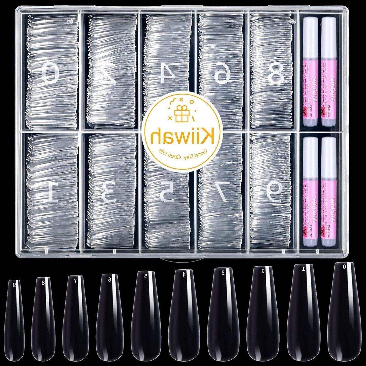 Acryl Nepnagels - Transparante Coffin Nageltips - 500 Stuks