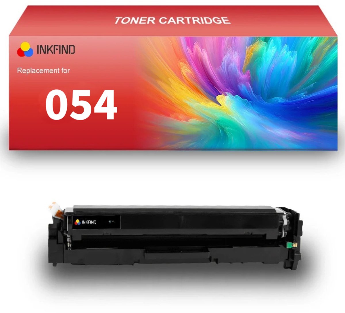 INKFIND 054 tonercartridge Zwart compatibel met Canon 054 Black Zwart Canon 054H Black Zwart toner cartridge -1-pack Zwart