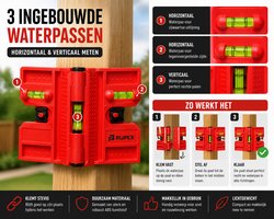 Paal Waterpas – 3-Zijdige Libel – Hoekwaterpas voor Palen & Staanders