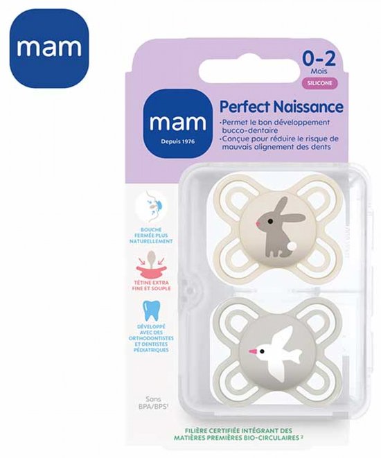 MAM 2 Fopspenen Perfect 0-2 Maanden (Modellen : Konijn en vogel) — afbeelding 5