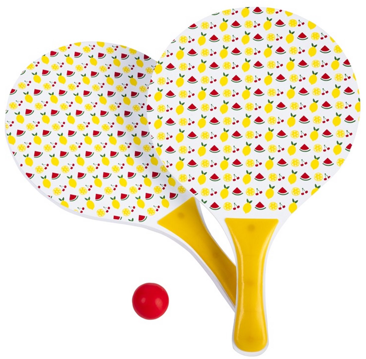 Beachball Set Zomerprint – Houten Bats met Bal in Net – Strandspel, Buitenspel & Recreatief Spel – Engelhart — afbeelding 9