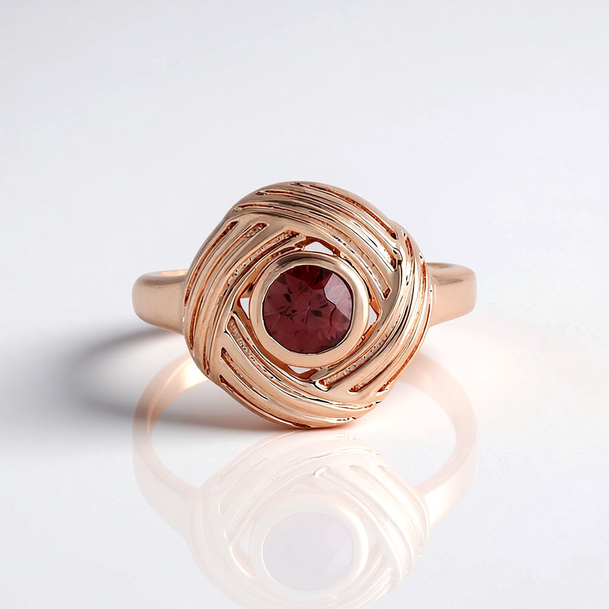 Cavill - Zilveren ring rosé verguld - 0,708 ct roze zirkoon Tanzania ronde briljant - filigrain design elegant sieraad - maat 16-20