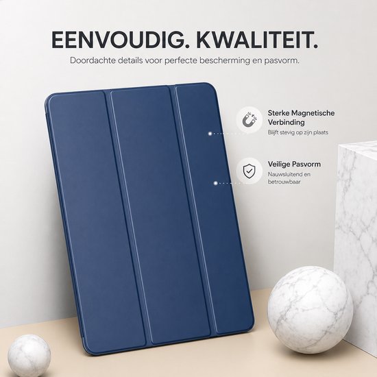 Sounix Tablet Cover Convient pour iPad 10.2 (2019) 7e génération / iPad 10.2 (2020) 8e génération / iPad 10.2 (2021) 9e génération - Étui - Bleu marine