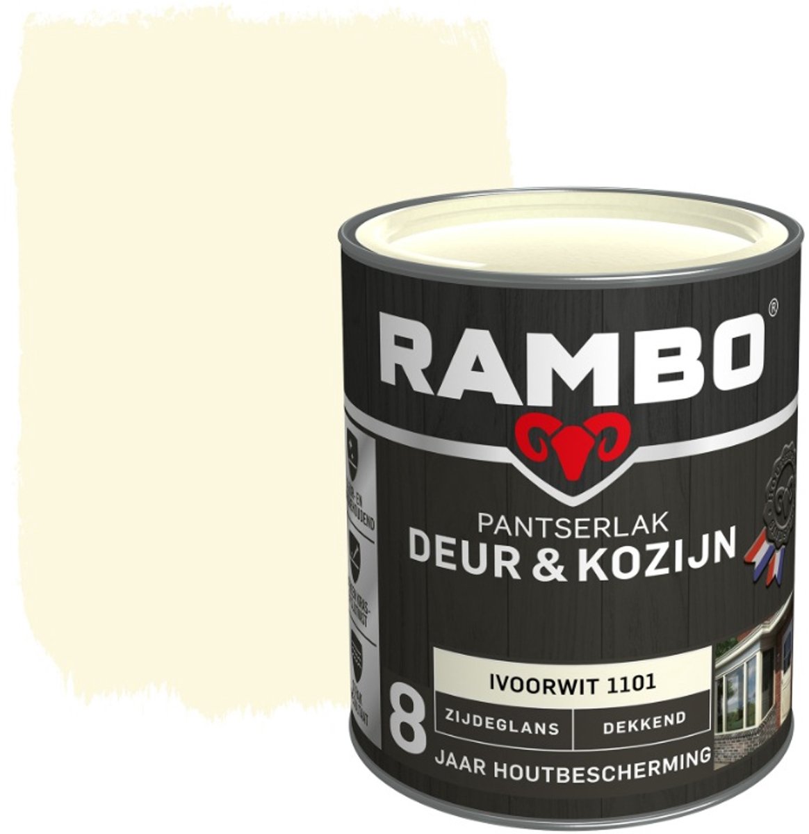 Rambo Pantserlak Deur en Kozijn - 0.75L - Ivoorwit
