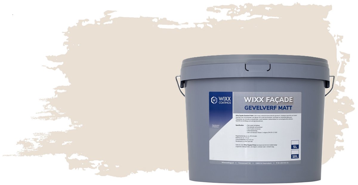 Wixx Façade Gevelverf Matt - 5L - RAL 9001 Crèmewit