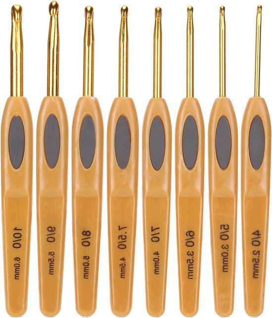 Set van 8 Ergonomische Haaknaalden van Aluminium voor Haken, Breien en DIY Creaties, Perfect voor Beginners en Ervaren Hakers van Merkloos — afbeelding 4