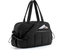 Reistas – Sporttas – Dames – 24L – Weekendtas & Luiertas – Waterdichte Tote Bag – Handbagage – Gymtas – Kliniektas – Kraamtas – Inclusief waterdicht PVC-etui – Ideaal voor in de sportschool – Zwart