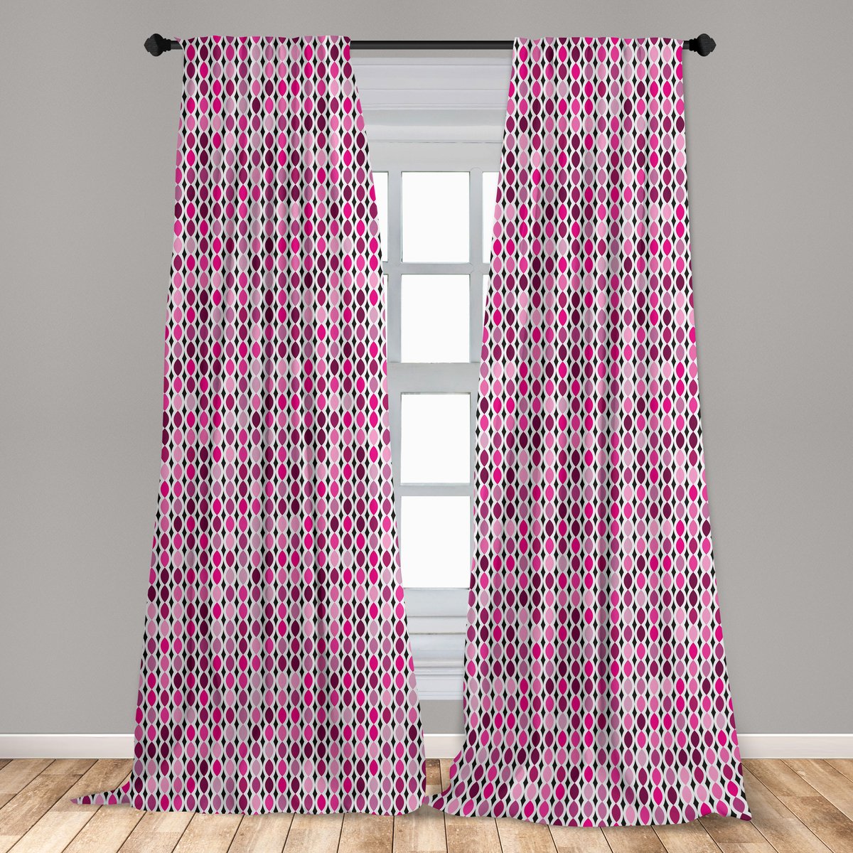 ABAKUHAUS Abstracte gordijnen – 2-delige set magenta roze 75x245 cm