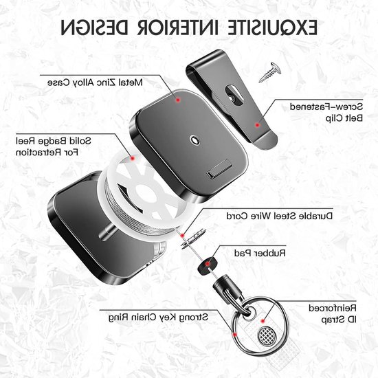 2 Stuks Opvouwbare Badgehouders, Retractable ID Kaart Houder, Sleutelhanger en ID Badge Reel, Ideaal voor Werk en Evenementen — afbeelding 5