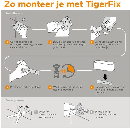 Tiger 2-Store - Support mural / Panier de douche 35 cm - Zwart