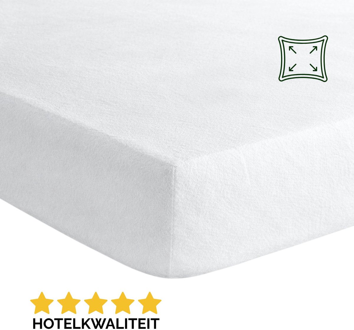 Droomtextiel Molton Hoeslaken Stretch - 140 x 200 cm - Hoogewaardige Kwaliteit - perfecte pasvorm - Super Zacht