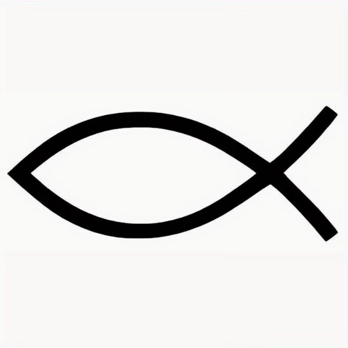 Vis Symbool Sticker Zwart – Ichthus Geloof Sticker – Christelijke Auto Sticker – Vinyl Decal – Voor Auto, Motor & Raam – 15 cm