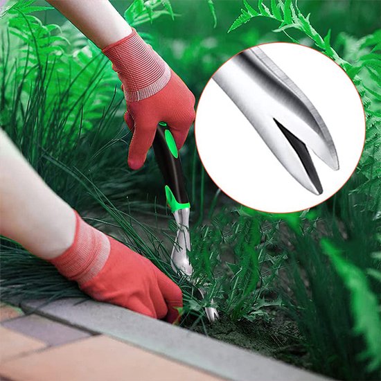 Onkruidbestrijding - ontkruidtrekker - onkruidtrekker met steel - Onkruidmes - onkruidkrabber - Onkruidverwijderaar - Worteltrekker - Onkruidverwijderaar - met rubberen handgreep - Lengte 29,5 cm - Geschikt voor het wieden van onkruid in de tuin — afbeelding 5
