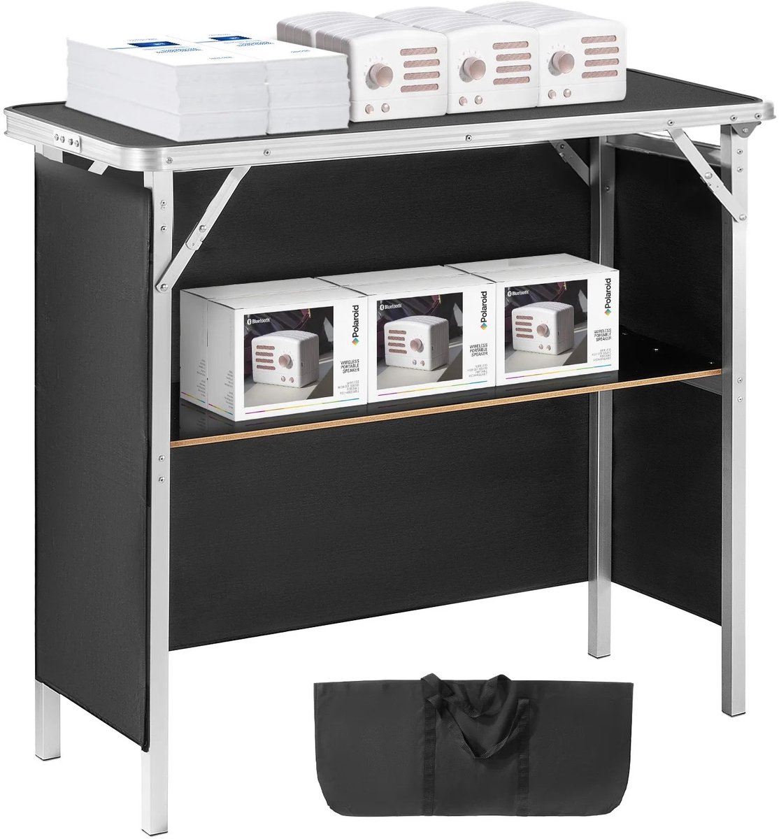 NordHaus Opvouwbare Bartafel - Beurs Podiumtafel - Presentatietafel - Snelle Montage Zonder Gereedschap - Meer dan 55 inch