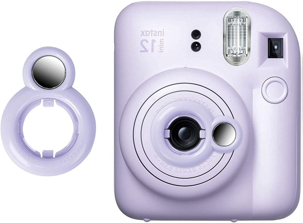 Close-up Lens voor Fuji Instax Mini 12 Instant Camera met Zelfportret Spiegel - Paars, Ideaal voor Zelfportretten en Creatieve Foto's