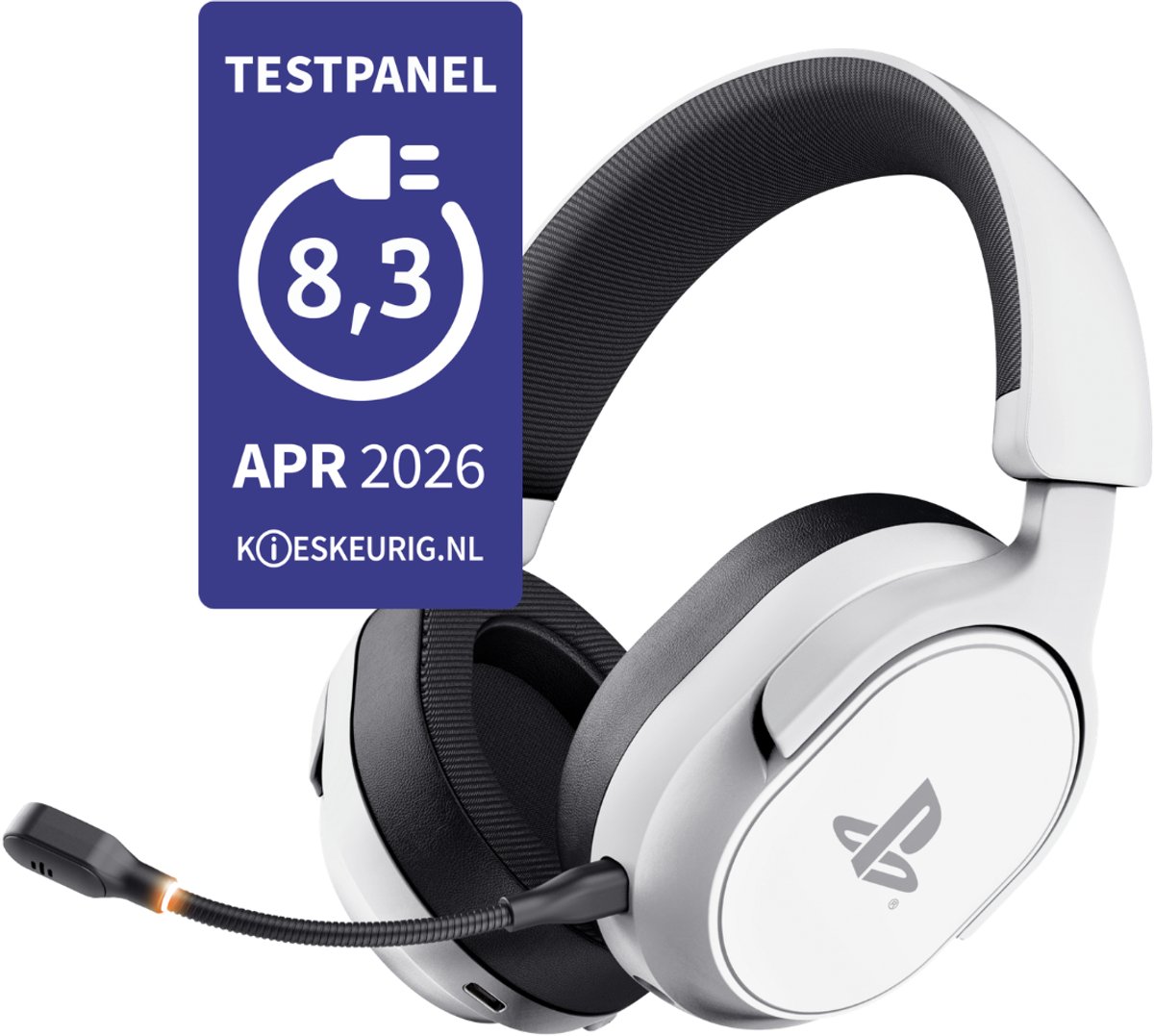 Trust GXT 499W Forta - Draadloze Gaming Headset - Official Licensed voor PS5 - werkt op PS4/PS5 - Batterijduur tot 55 uur - met USB-ontvanger - Wit