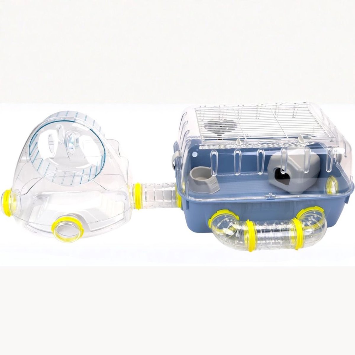 KAD® Hamsterkooi - Hamsterkooi met Buiten-Gym - Inclusief Tunnels & Looprad - Interactief Speelgoed - Multikleur - 80cm x 27cm x 30cm