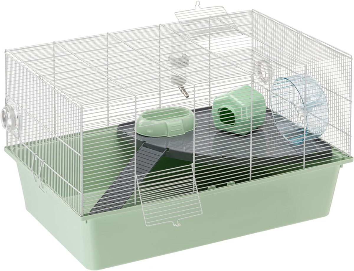 YOR® Hamsterkooi - Knaagdierkooi - Kooi - Inclusief Accessoires - Groen - 70cm x 46cm x 41cm; 4.82 kg
