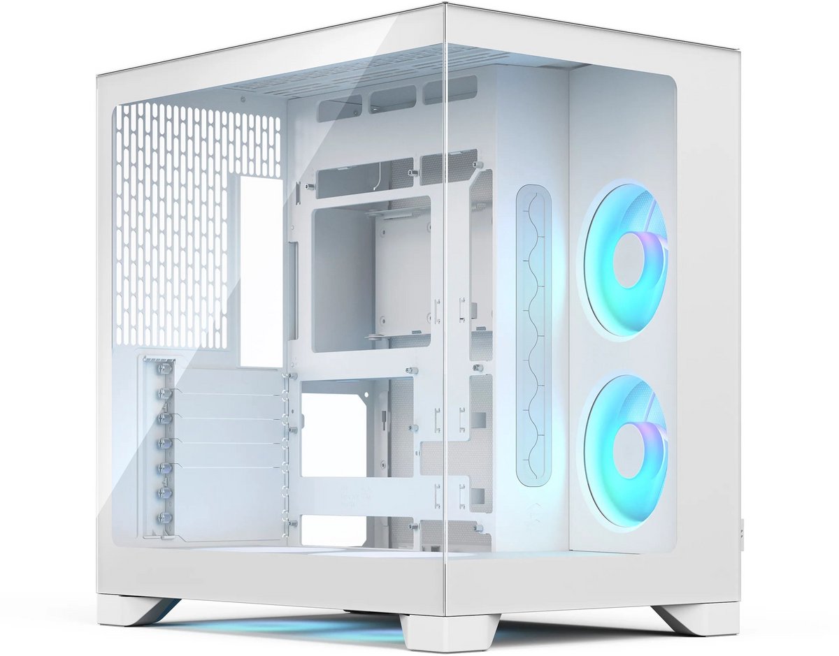Fractal Design Pop 2 Vision White RGB - ATX, M-ATX, Mini-ITX - incl. 4x Aspect 12X Reverse RGB White non-PWM case fans - wit
