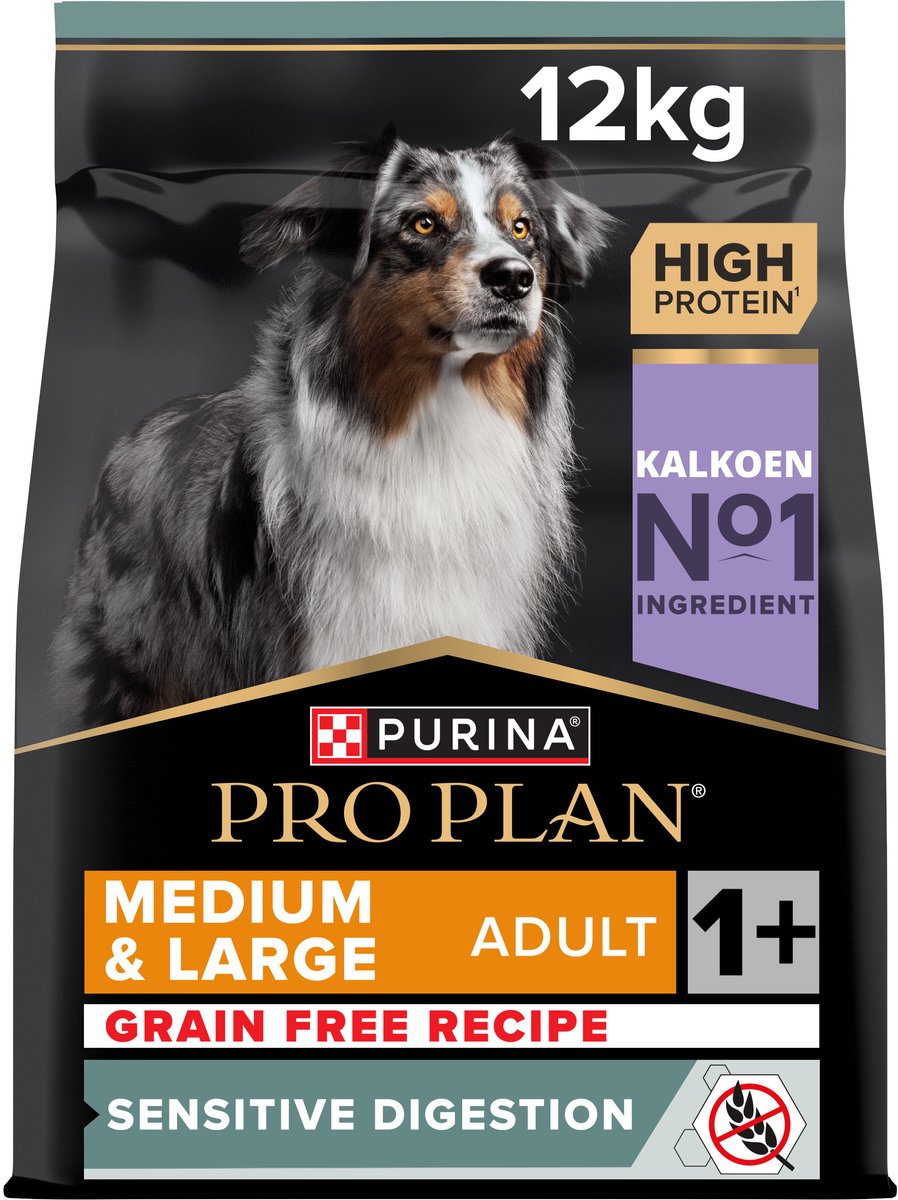 Bol.com PURINA® PRO PLAN® Graanvrij Sensitive Digestion Adult - Hondenvoer - Kalkoen - 12 kg aanbieding