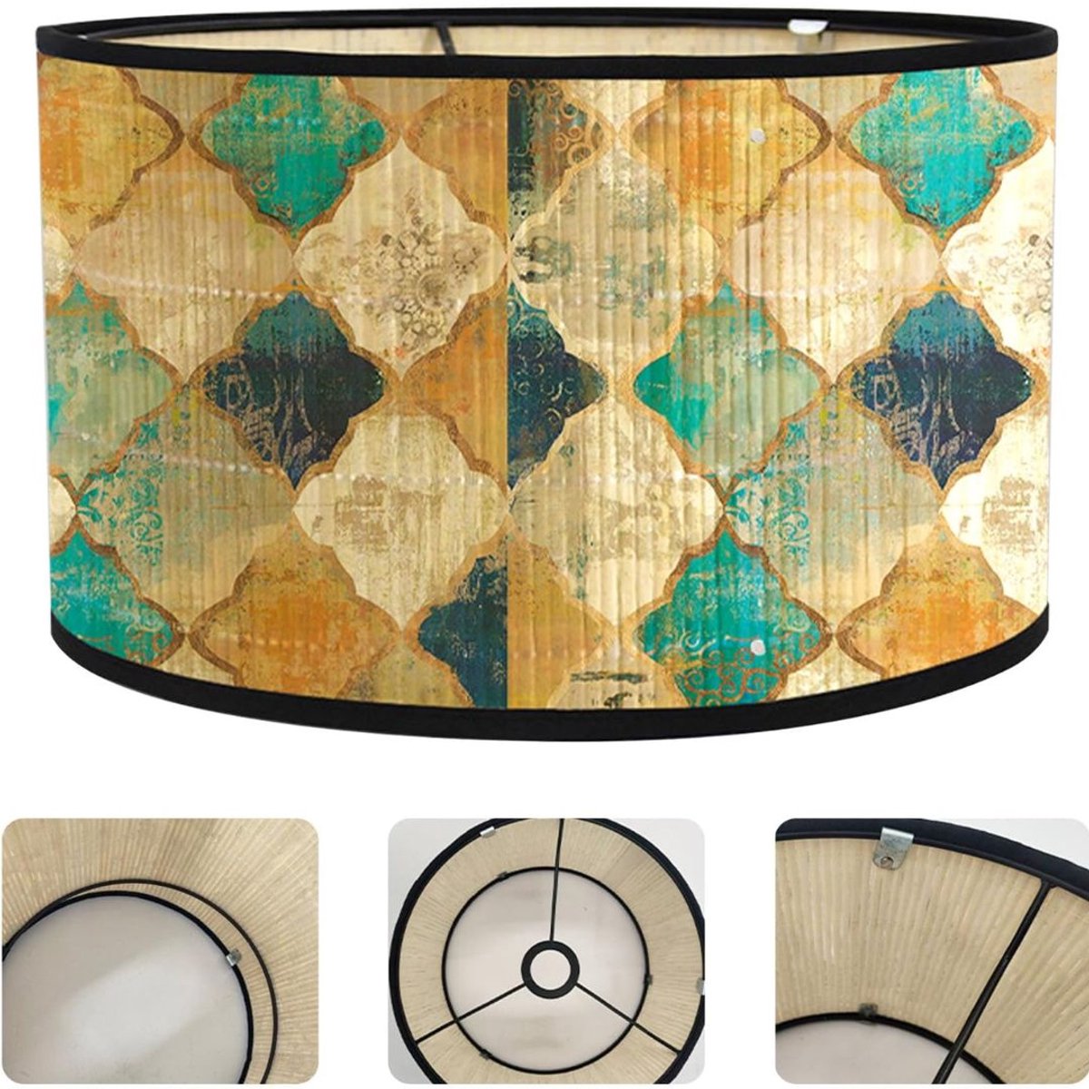 KAD® Lampenkap Voor Staande Lamp - Lampenkap 50 cm - Lampenkap - Ruitjespatroon - ?30cm x 