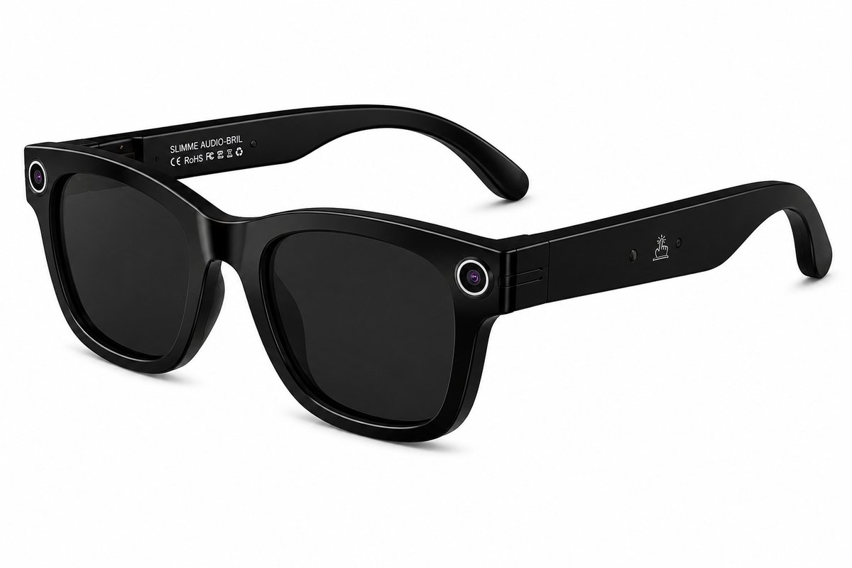 Pelor Smart AI Bril met Camera en Video-opname - Bluetooth Bellen - Vertaling - Slimme Zonnebril voor Dames en Heren 2026 - Zwart