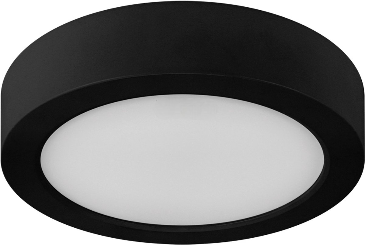 MILENA - Led Plafondlamp - Zwarte kleur - opbouwlamp - 12w - CCT - Aanpasbare licht kleuren 3000K,4000K,6000K - 1050Lumen - Rond - 140 mm