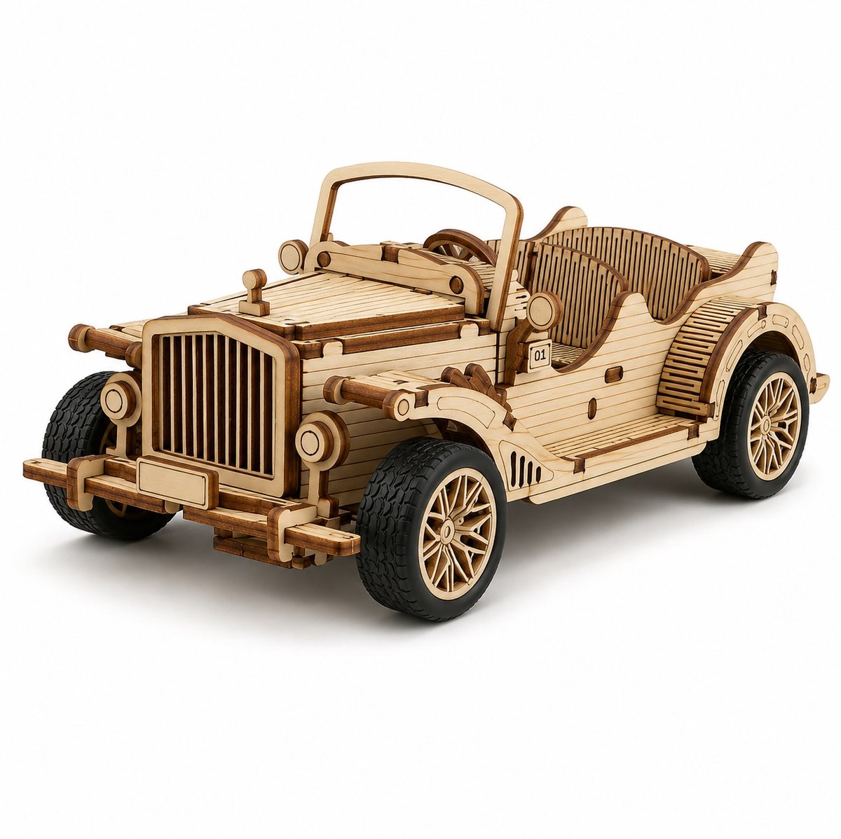 Klassieke Cabrio 65-delig met pull-back mechanisme Houten DIY Modelbouw