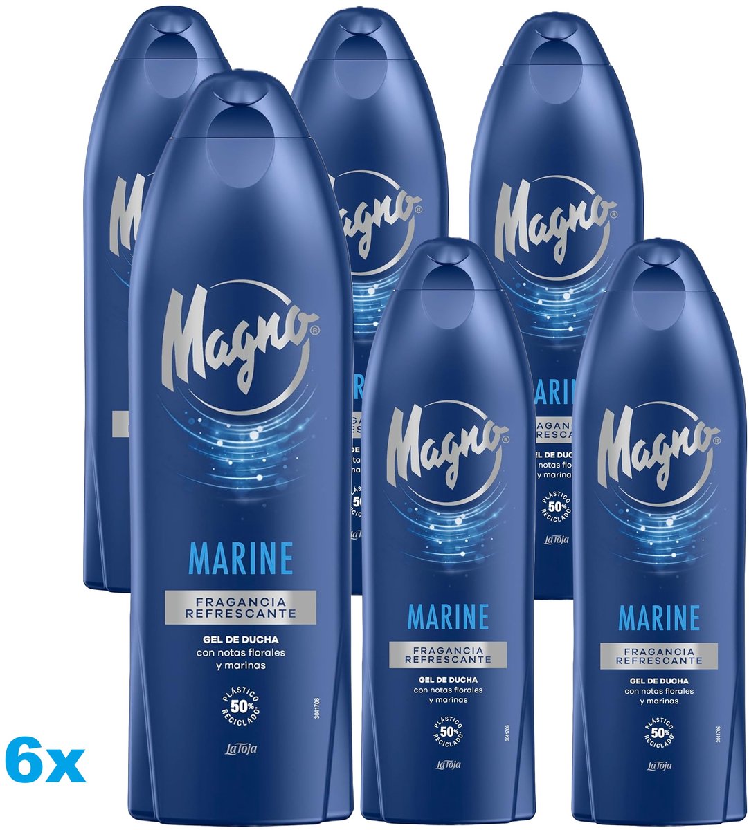 Magno Marine Douchegel – 6 x 600ml – Verfrissende Geur – Douchegel Voordeelverpakking