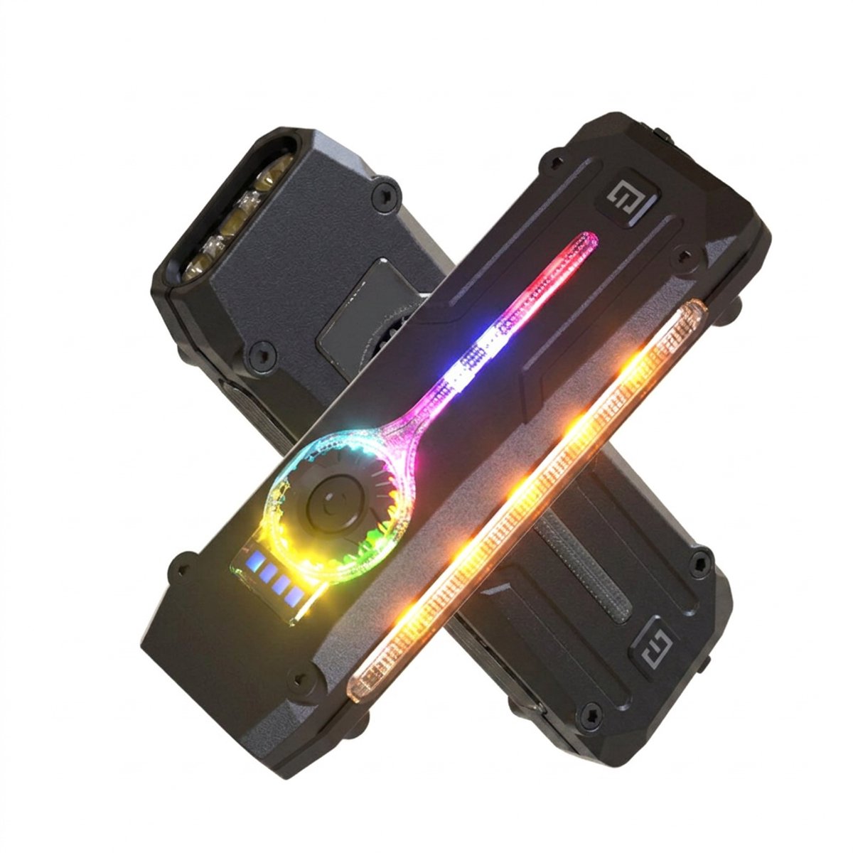LYNEXA® DT011- Zaklamp - UV Lamp - Laser Pointer - Ideaal voor Noodpakket - RGB Zijlicht - Oplaadbaar 1000mAh LED - 600 Lumen - Magnetisch Werklicht - Tactische EDC Zaklamp met Clip - IP65 Waterdicht - Type-C - Zwart